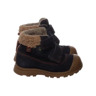 Baby booties (Blue, Brown) from Elefanten Acrylic, Leather, Polyester