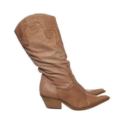 Cowboyboots (Beige) Skinn