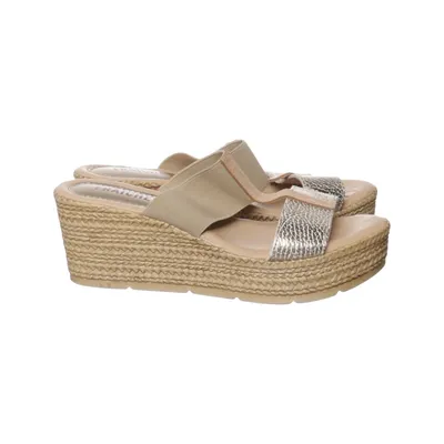 Chaussure compensées (Beige, Argent, Or) de Fraiche Cuir