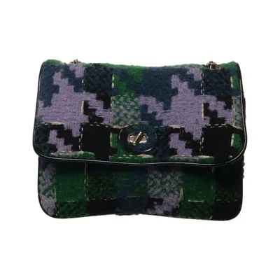 Skuldertaske (Lilla, Grøn, Sort) fra Accessorize Akryl, Metallfiber, Polyester, Polyurethan, Uld