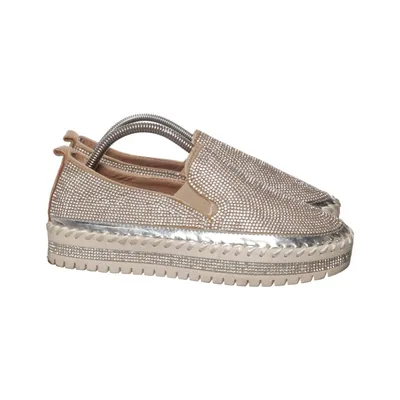 Slip-ons (Beige, Silver) from Muguan