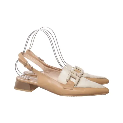 Mules (Beige, White) from Hispanitas Leather
