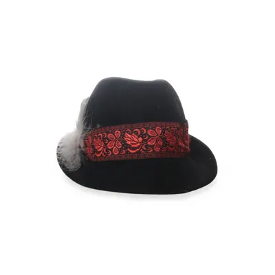 Vilten hoed (Zwart, Rood) van Faustmann Wol