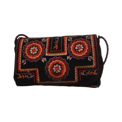 Umhängetasche (Schwarz, Mehrfarbig) von Antik Batik Baumwolle, Leder