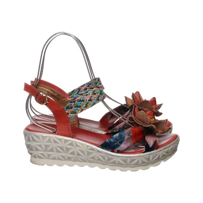 Sandals (Red, Multicolored) from Laura Vita Leather