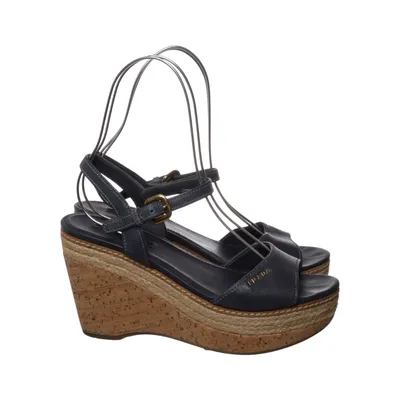 Kilehælssko (Blå, Brun) fra Prada Læder