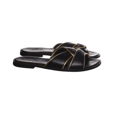 Sandals (Black, Gold) from Spicy Leather