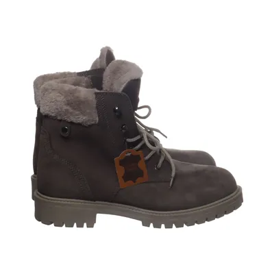 Laced boots (Gray) from Landrover Leather, Suede