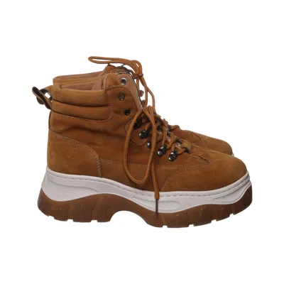 Bottes à lacets (Marron) de Ideal Shoes Faux cuir, Polyester, Polyuréthane