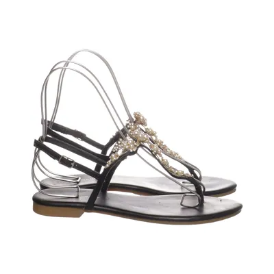 Sandals (Black, Gold) from Mannika
