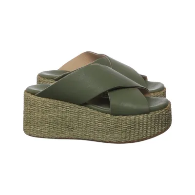 Wedges (Green) from Ovyé Leather