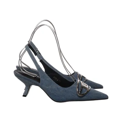 High heels (Blue) from Diesel Cotton, Leather