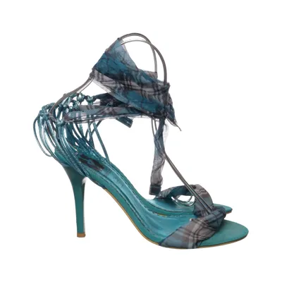 High heel sandals (Turquoise, Blue, Multicolored) from Jumelles Leather