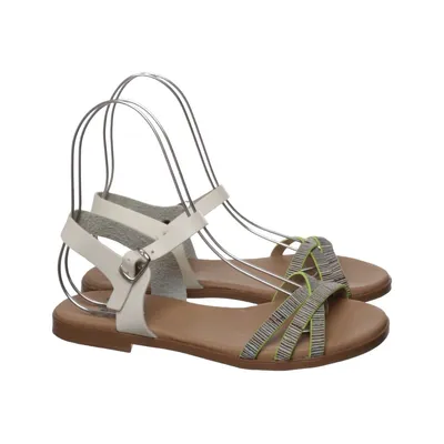 Sandalen (Wit, Meerkleurig) van Soleil Leer