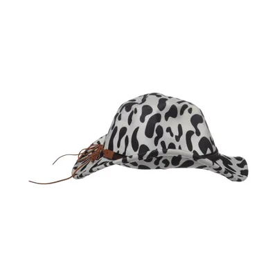 Chapeau de cowboy (Blanc, Noir) Coton, Polyester