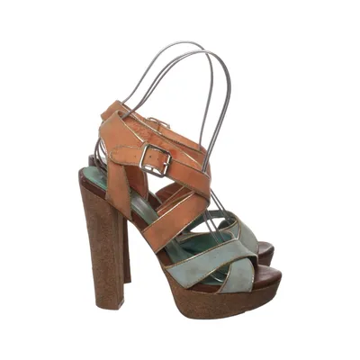 High heel sandals (Orange, Blue, Multicolored) from Lise Sandahl Leather