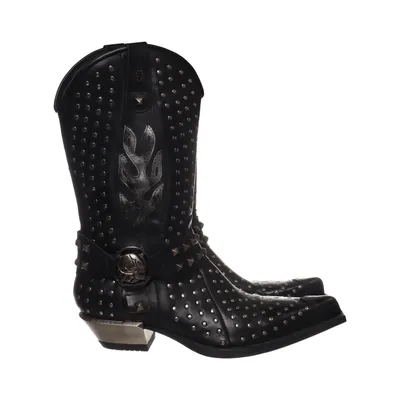 Cowboyboots (Svart, Silverfärgad) från New Rock
