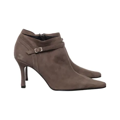 Heeled boots (Gray, Beige) from Hollywood Leather, Suede