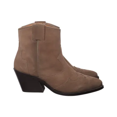 Heeled boots (Beige) from Manfield Leather, Suede