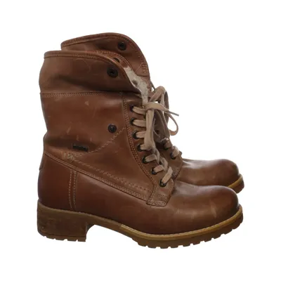 Laced boots (Brown) from Deltex Polyester