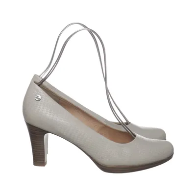 Pumps (Beige) from No Stress Leather, Polyester