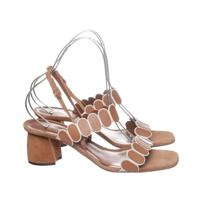 Sandales à talons hauts (Marron, Blanc) de Giorgio Armani Cuir