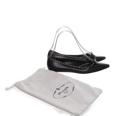 Ballerina's (Zwart) van Prada Leer