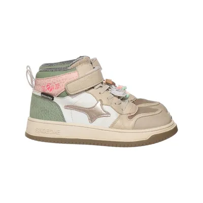 Chaussures de basketball (Beige, Blanc, Vert, Multicolore) de Shoesme Cuir