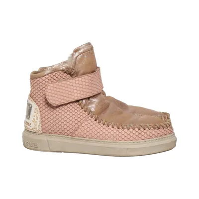 Ankle boots (Pink, Beige) from Karma of Charme Leather