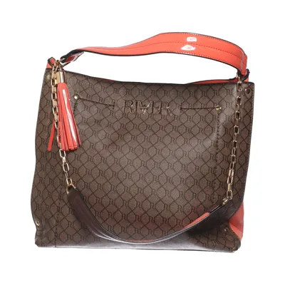 Shoulder-bag (Brown, Orange) from River Polyester, Polyurethane