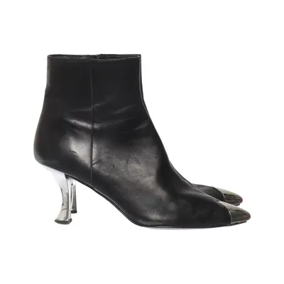 Heeled boots (Black, Silver) from What For Leather