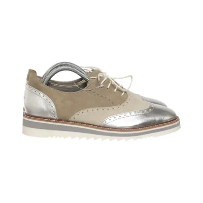 Brogues (Beige, Silver) from Kim Kay Suede