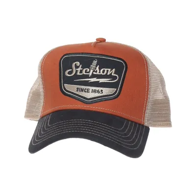 Casquette de camionneur (Orange, Bleu, Beige) de Stetson Coton, Polyester