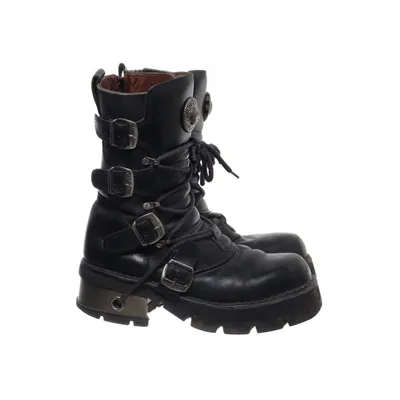 Laced boots (Black) from New Rock Leather