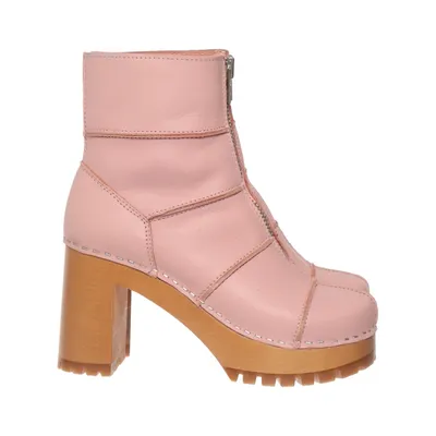 Bottes à talons (Rose, Marron) de Swedish Hasbeens Cuir