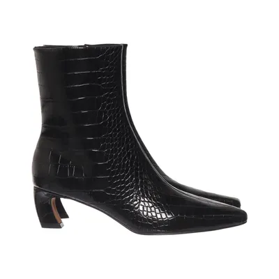 Heeled boots (Curved Heel Croc Ankle Boots-V05471) from NA-KD Polyester, Polyurethane