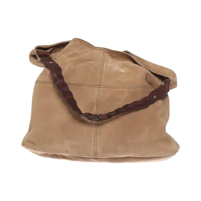 Shoulder-bag (Beige, Brown) from H&M Leather, Polyester, Suede