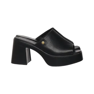 Mules (Noir) de Refresh Cuir