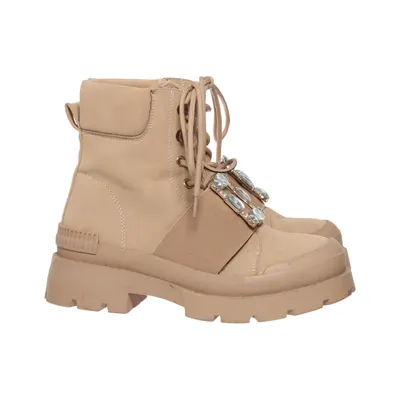 Bottes à lacets (Beige) de La Bottine Souriante Cuir