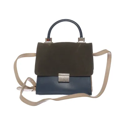 Schoudertas (Blauw, Groen, Beige) van Zara Basic Polyurethaan