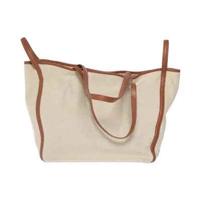 Handtas (Beige, Bruin) van Arket Katoen, Leer, Linnen