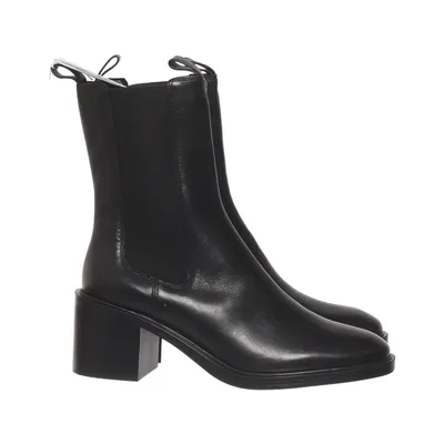 Chelsea Boots (Schwarz) von H&M Leder, Baumwolle