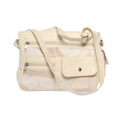 Skuldertaske (Beige) Læder, Polyester