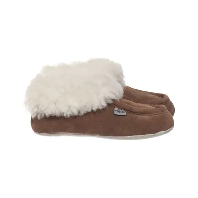 Chaussons (Marron, Blanc) de Axelda Cuir, Laine