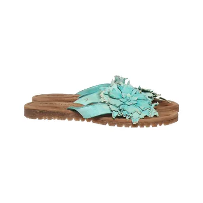 Teenslippers (Turquoise, Bruin) van Lazamani Leer