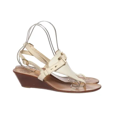 Kilehælssko (Hvid, Brun) fra Tory Burch Læder