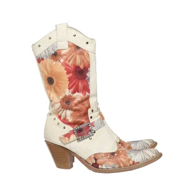 Bottes de cow-boy (Blanc, Multicolore) de Dkode Cuir