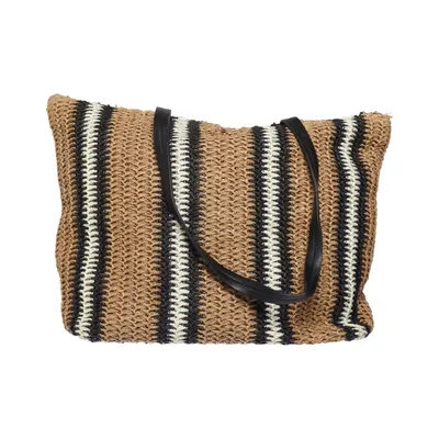 Beach bag (Brown, Black, White) from Basie Polyester