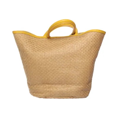 Strandväska (Beige, Gul) Bomull, Polyester, Polyuretan