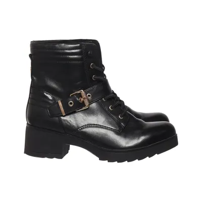 Laced boots (Black) from Marco Tozzi Leather